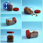 स्क्रू ढक्कन के साथ 1480 मिलीलीटर 50oz स्क्वायर पीईटी प्लास्टिक जार कॉफी पाउडर खाद्य पैकेजिंग