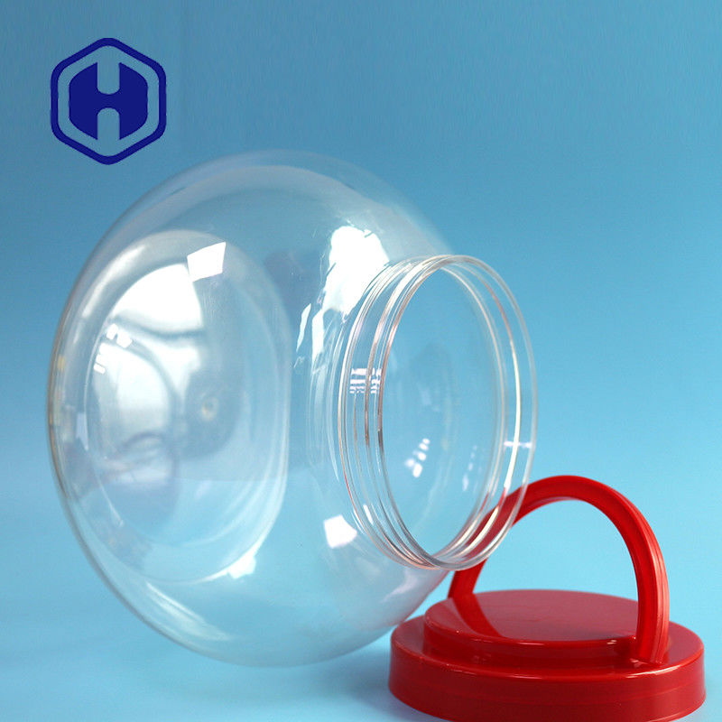 ढक्कन और हैंडल उपहार पैकेजिंग के साथ 3740 मिलीलीटर 126oz बड़े अचार दौर पीईटी प्लास्टिक जार