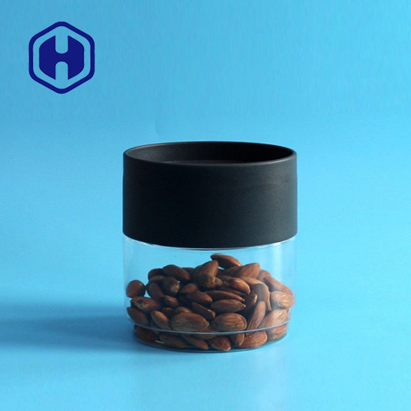 कस्टम प्लास्टिक पैकेजिंग जार 13 ऑउंस फ्लैट ओवल टिन कैन ड्राई फ्रूट पीईटी स्टोरेज कंटेनर