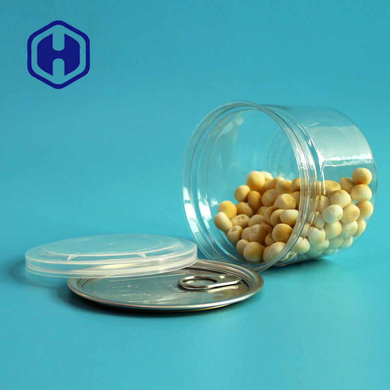 कैट डॉग ट्रीट बिस्कुट प्लास्टिक आसान खुले डिब्बे पालतू भोजन के साथ गोल 250 मिलीलीटर 60 मिमी ऊंचाई