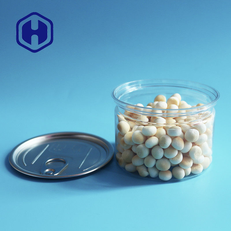 कैट डॉग ट्रीट बिस्कुट प्लास्टिक आसान खुले डिब्बे पालतू भोजन के साथ गोल 250 मिलीलीटर 60 मिमी ऊंचाई