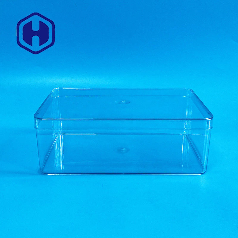 1180ml एक बार इस्तेमाल करने योग्य पीईटी पैकेजिंग बॉक्स बड़े आकार के आयताकार प्लास्टिक खाद्य चॉकलेट पैकेजिंग बॉक्स