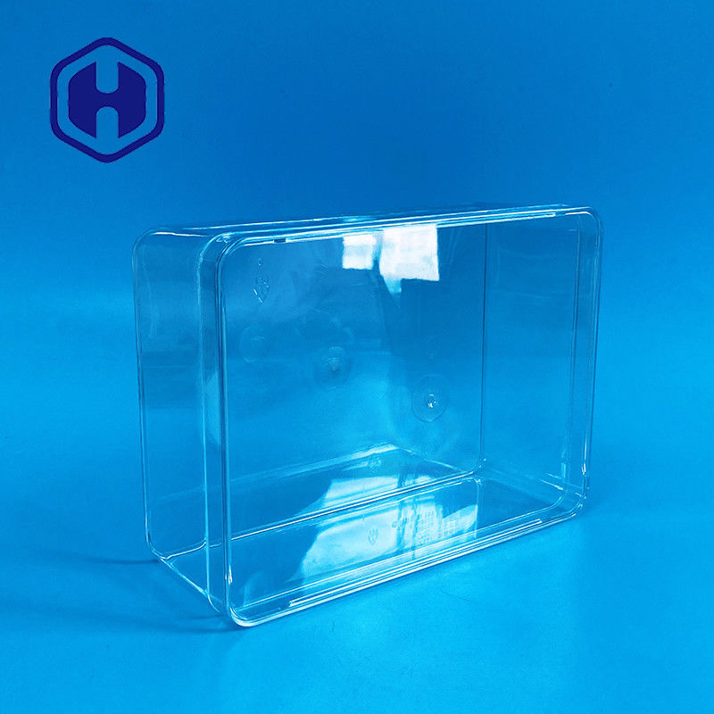 1180ml एक बार इस्तेमाल करने योग्य पीईटी पैकेजिंग बॉक्स बड़े आकार के आयताकार प्लास्टिक खाद्य चॉकलेट पैकेजिंग बॉक्स