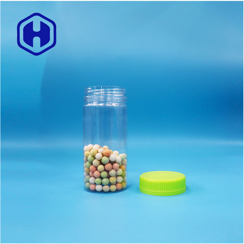 स्पष्ट गोल सूखे खाद्य प्लास्टिक उपहार कैंडीज चीनी नट्स पीईटी जार पेंच शीर्ष ढक्कन