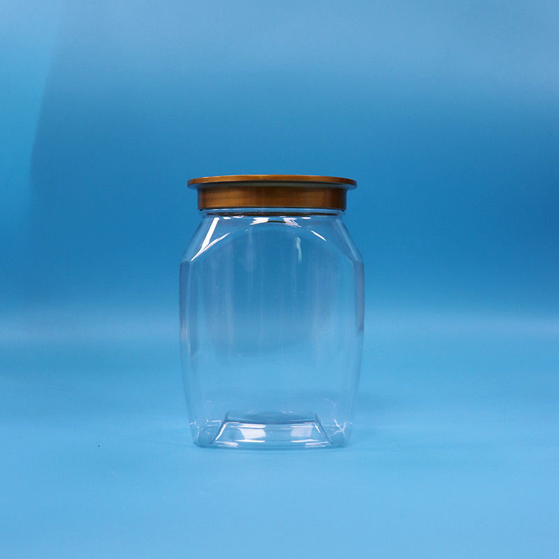 अच्छी गुणवत्ता वाला बेबी फूड स्पष्ट प्लास्टिक पीईटी खाद्य भंडारण कैंडी कुकीज जार सील ढक्कन