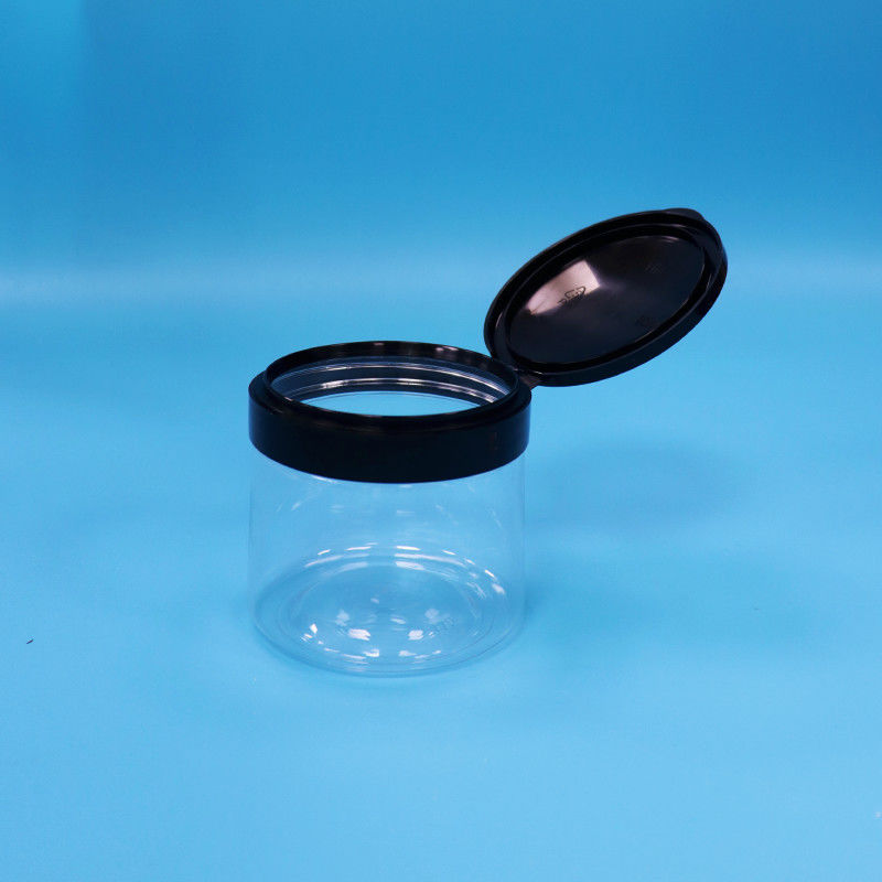 खाद्य ग्रेड पारदर्शी छोटे गोल प्लास्टिक खाद्य भंडारण जार प्लास्टिक पेंच शीर्ष ढक्कन