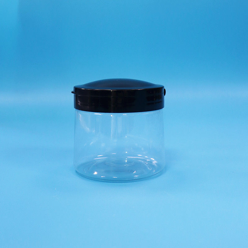 खाद्य ग्रेड पारदर्शी छोटे गोल प्लास्टिक खाद्य भंडारण जार प्लास्टिक पेंच शीर्ष ढक्कन