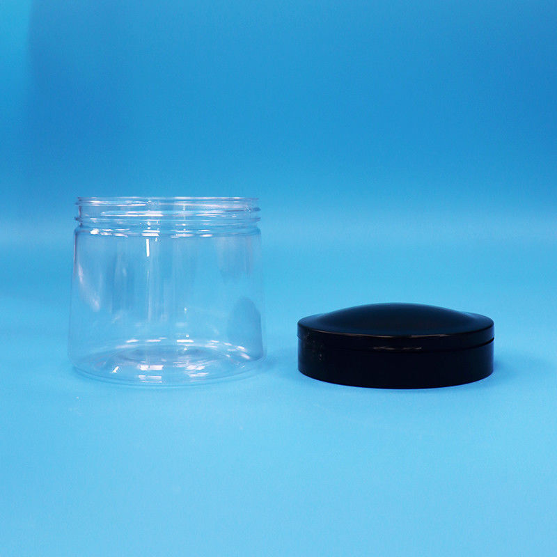खाद्य ग्रेड पारदर्शी छोटे गोल प्लास्टिक खाद्य भंडारण जार प्लास्टिक पेंच शीर्ष ढक्कन