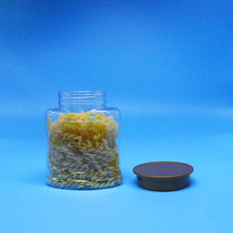 खाली एयरटाइट क्लियर पीईटी फूड ग्रेड प्लास्टिक जार, भोजन कैंडी कुकी नट्स के लिए स्क्रू ढक्कन