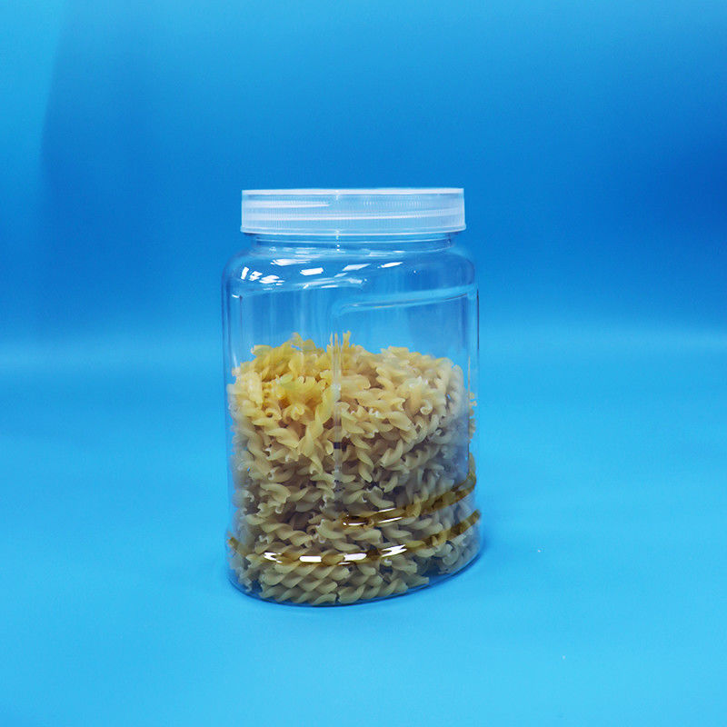 छेड़छाड़ का सबूत सफेद टोपी पीईटी प्लास्टिक स्पष्ट जार खाद्य के लिए अखरोट कैंडी नूडल्स खाद्य ग्रेड