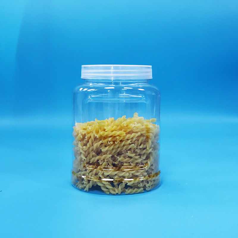 छेड़छाड़ का सबूत सफेद टोपी पीईटी प्लास्टिक स्पष्ट जार खाद्य के लिए अखरोट कैंडी नूडल्स खाद्य ग्रेड