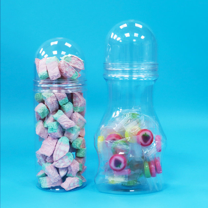 बेबी फ़ूड स्क्रू ढक्कन स्पष्ट प्लास्टिक पीईटी खाद्य ग्रेड जार हार्ड कैंडी के लिए नई डिजाइन