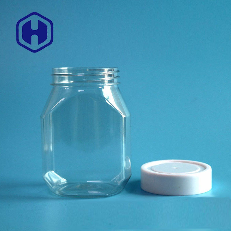 Nontoxic 390ml 13oz प्लास्टिक मूंगफली का मक्खन जार पारदर्शी रंग