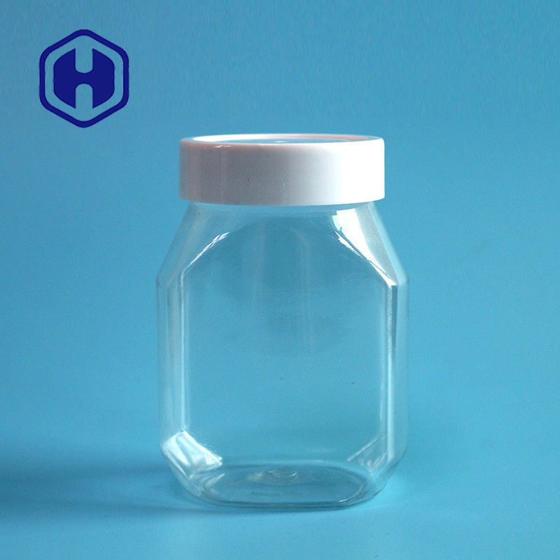 Nontoxic 390ml 13oz प्लास्टिक मूंगफली का मक्खन जार पारदर्शी रंग