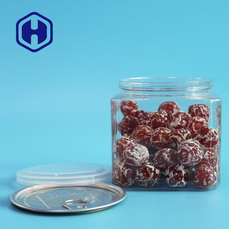 एल्यूमीनियम ढक्कन के साथ 610 मिलीलीटर स्क्वायर सूखे फल अनाज पीईटी कर सकते हैं