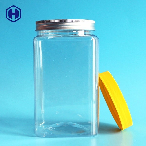 एल्यूमीनियम कैप स्क्वायर प्लास्टिक खाद्य कंटेनरों दौर मुंह व्यास 83.3 मिमी
