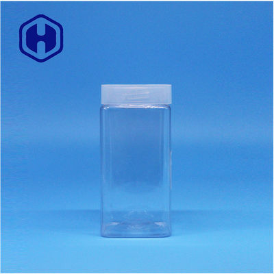 पारदर्शी स्क्वायर मूंगफली का मक्खन ब्लूबेरी जाम कैको पेस्ट पीईटी जार स्क्रू शीर्ष ढक्कन