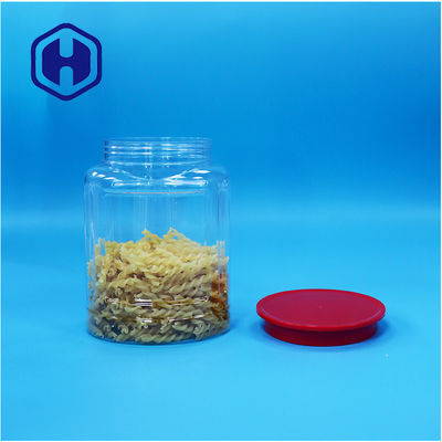 अंडाकार आकार का पारदर्शी प्लास्टिक नट्स मिठाई मिर्च कुकीज़ बेबी फूड जार पेंच शीर्ष ढक्कन