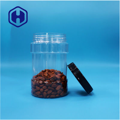 गोल आकार का स्पष्ट प्लास्टिक चौड़ा मुंह सूखा भोजन कैंडीज़ मिर्च नट्स चीनी जार