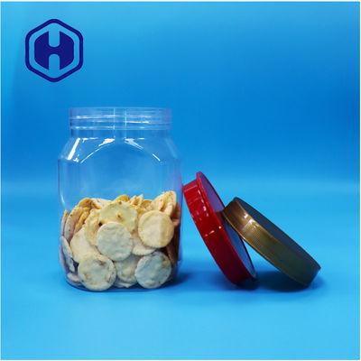 स्पष्ट हेक्सागोन अद्वितीय आकार प्लास्टिक नट्स कैंडी सूखे खाद्य जार पेंच शीर्ष ढक्कन