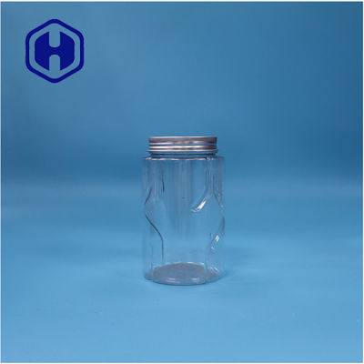 गोल आकार के स्पष्ट पीईटी नट्स मिंट कैंडीज चीनी बेबी फूड जार एल्यूमीनियम शीर्ष ढक्कन