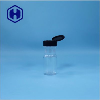 पारदर्शी प्लास्टिक मसाला नमक काली मिर्च पाउडर तुलसी पीईटी जार फ्लिप टॉप कैप