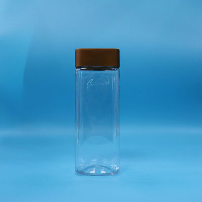 सस्ता खाली पीईटी पारदर्शी चौड़ा मुंह आयताकार प्लास्टिक कैंडी नट्स जार पेंच कैप