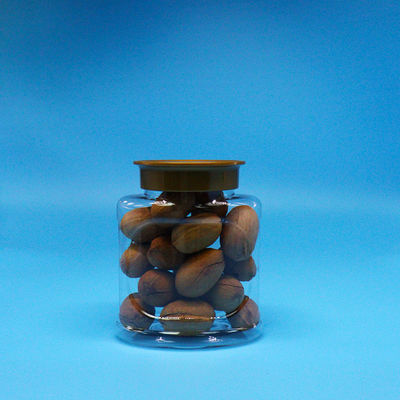 खाली एयरटाइट क्लियर पीईटी फूड ग्रेड प्लास्टिक जार, भोजन कैंडी कुकी नट्स के लिए स्क्रू ढक्कन