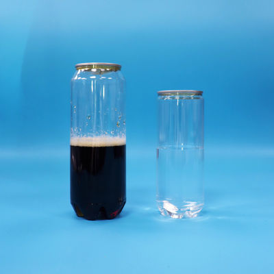 सील करने योग्य खाली पारदर्शी पीईटी सोडा पेय कैन आसानी से खोलने एल्यूमीनियम ढक्कन 500ml 330ml