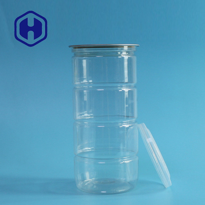 BPA मुक्त गोल स्पष्ट प्लास्टिक के डिब्बे 900ml 30.7oz आलू नारियल चिप्स EOE