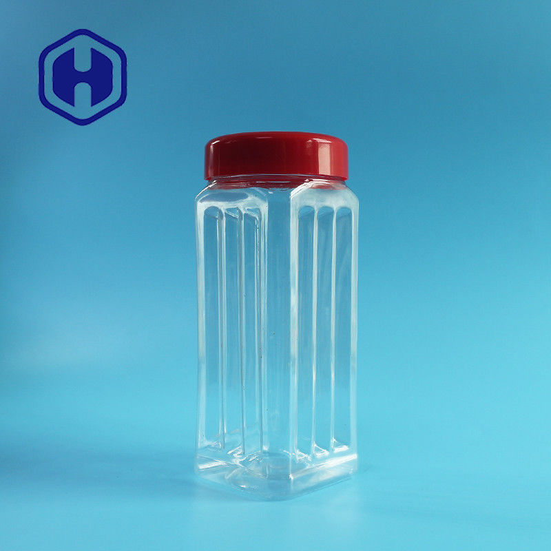 171 मिमी ऊँचाई पीईटी स्क्वायर जार थोक नट काजू सुगंधित चाय सूखे सब्जी 560 मिलीलीटर प्लास्टिक कवर