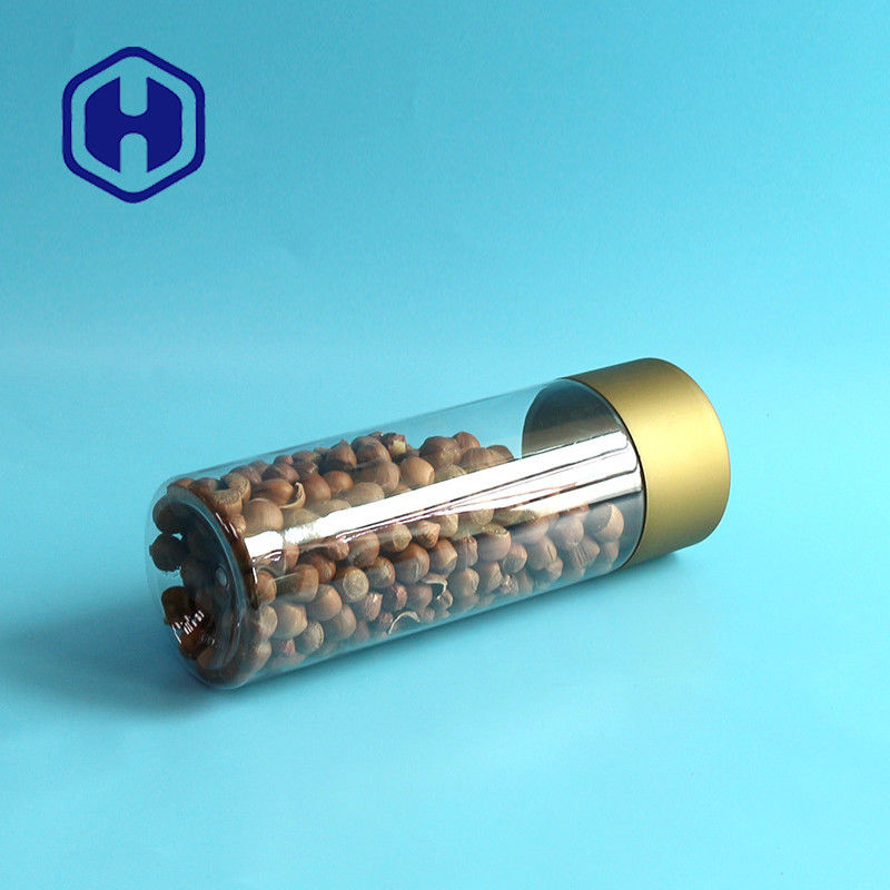 ड्राई फ्रूट पॉपकॉर्न 1136ml के लिए Bpa फ्री राउंड लॉन्ग लिड प्लास्टिक पैकेजिंग जार कंटेनर