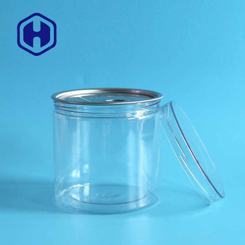 एल्युमिनियम ईओ स्क्रू कैप के साथ वाइड माउथ 309 # 740 मिली डिब्बाबंद खाद्य पीईटी प्लास्टिक के डिब्बे