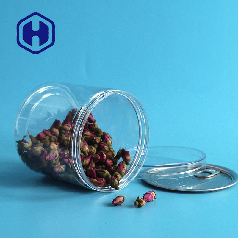 एल्युमिनियम ईओ स्क्रू कैप के साथ वाइड माउथ 309 # 740 मिली डिब्बाबंद खाद्य पीईटी प्लास्टिक के डिब्बे