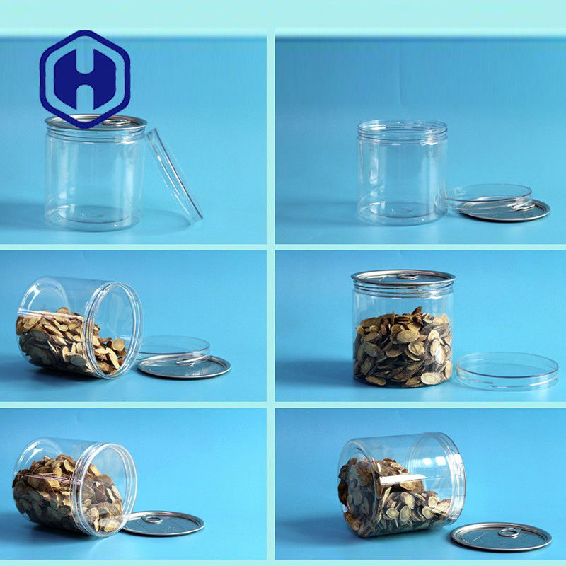 एल्युमिनियम ईओ स्क्रू कैप के साथ वाइड माउथ 309 # 740 मिली डिब्बाबंद खाद्य पीईटी प्लास्टिक के डिब्बे