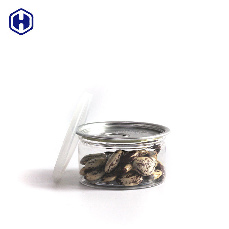 एयरटाइट लीक प्रूफ पारदर्शी पालतू आसानी से खुले डिब्बे प्लास्टिक / पालतू आसानी से खुले कैन सॉस के लिए