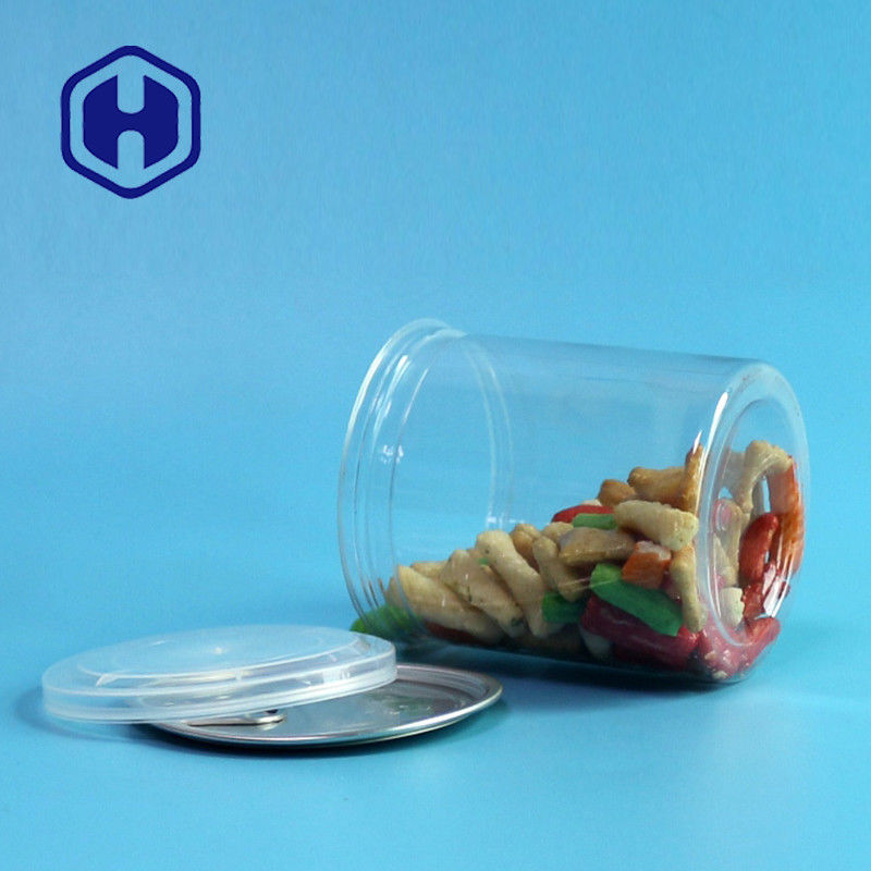 पारदर्शी लीक प्रूफ रीसाइक्लेबल पालतू आसान खुला डिब्बा / सूखे भोजन के लिए आसान खुला पालतू डिब्बा