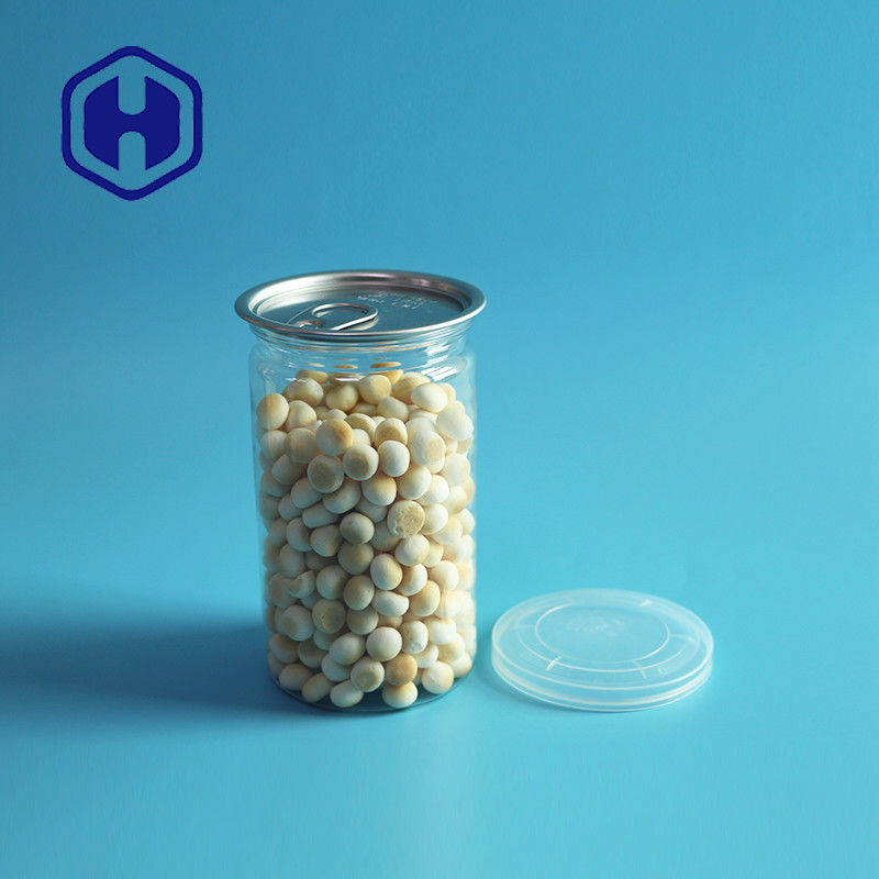 एल्यूमीनियम ईपीई या प्लास्टिक पीई ढक्कन के साथ 375ml 211# 12oz एयरटाइट प्रीमियम पीईटी डिब्बे