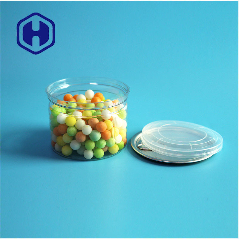 कैंडीज चॉकलेट स्नैक 250ml 8 औंस स्पष्ट स्पष्ट पीईटी कैन खाद्य पैकेजिंग आसान खुला अंत के साथ