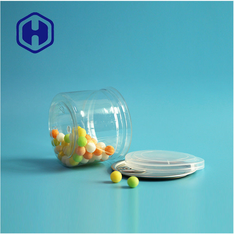 कैंडीज चॉकलेट स्नैक 250ml 8 औंस स्पष्ट स्पष्ट पीईटी कैन खाद्य पैकेजिंग आसान खुला अंत के साथ