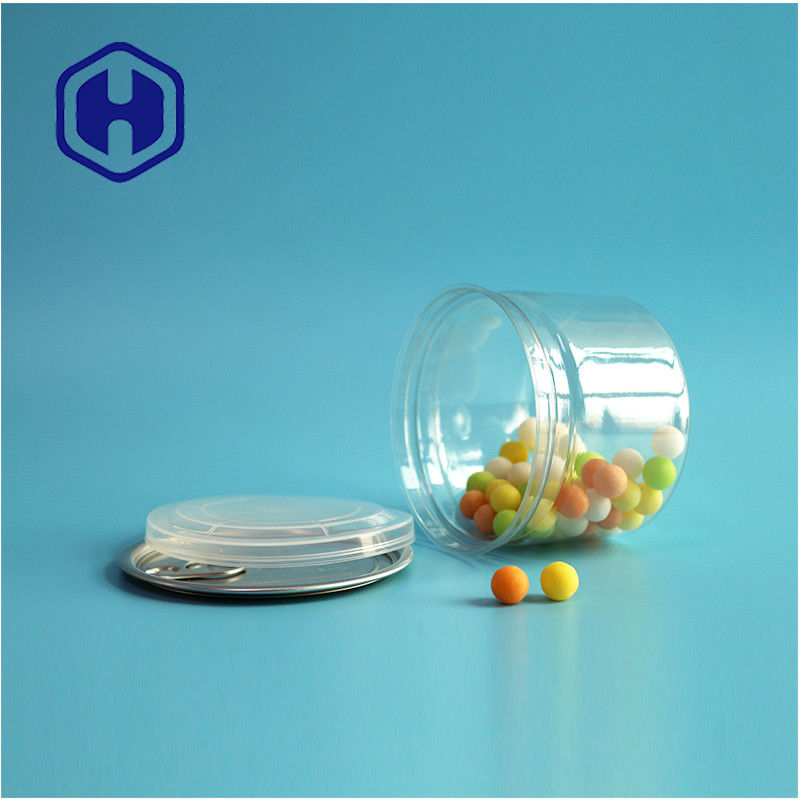 कैंडीज चॉकलेट स्नैक 250ml 8 औंस स्पष्ट स्पष्ट पीईटी कैन खाद्य पैकेजिंग आसान खुला अंत के साथ