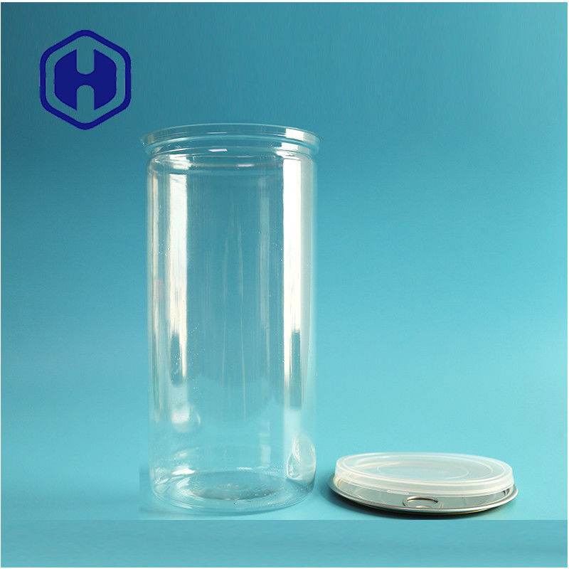 1400ml बड़े पॉप कॉर्न नट्स पारदर्शी प्लास्टिक पारदर्शी पीईटी डिब्बे आसान खुला अंत के साथ