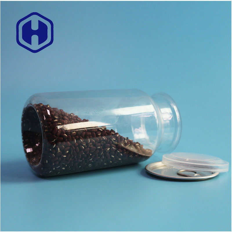 सूखे भोजन और मसालों के लिए साफ पीईटी प्लास्टिक के डिब्बे लीक प्रूफ और आसान ओपन डिजाइन के साथ