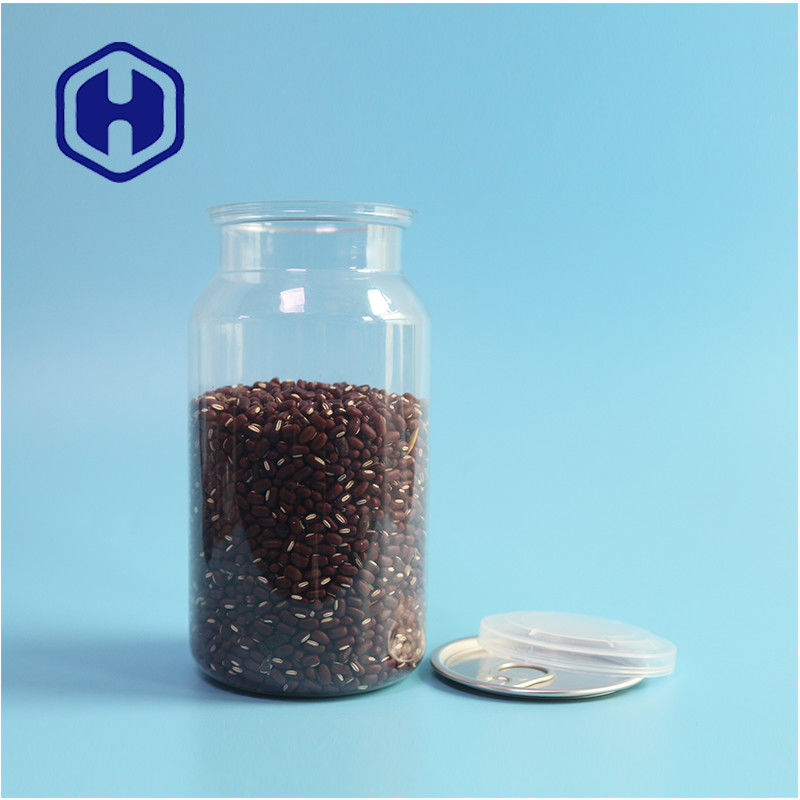 सूखे भोजन और मसालों के लिए साफ पीईटी प्लास्टिक के डिब्बे लीक प्रूफ और आसान ओपन डिजाइन के साथ