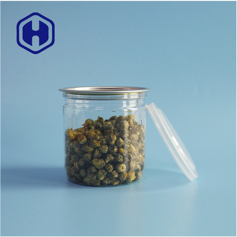 सुपरमार्केट पैकेजिंग आसान खोलने ढक्कन के साथ हवा से अछूता लीक प्रूफ पीईटी प्लास्टिक कुकी डिब्बे