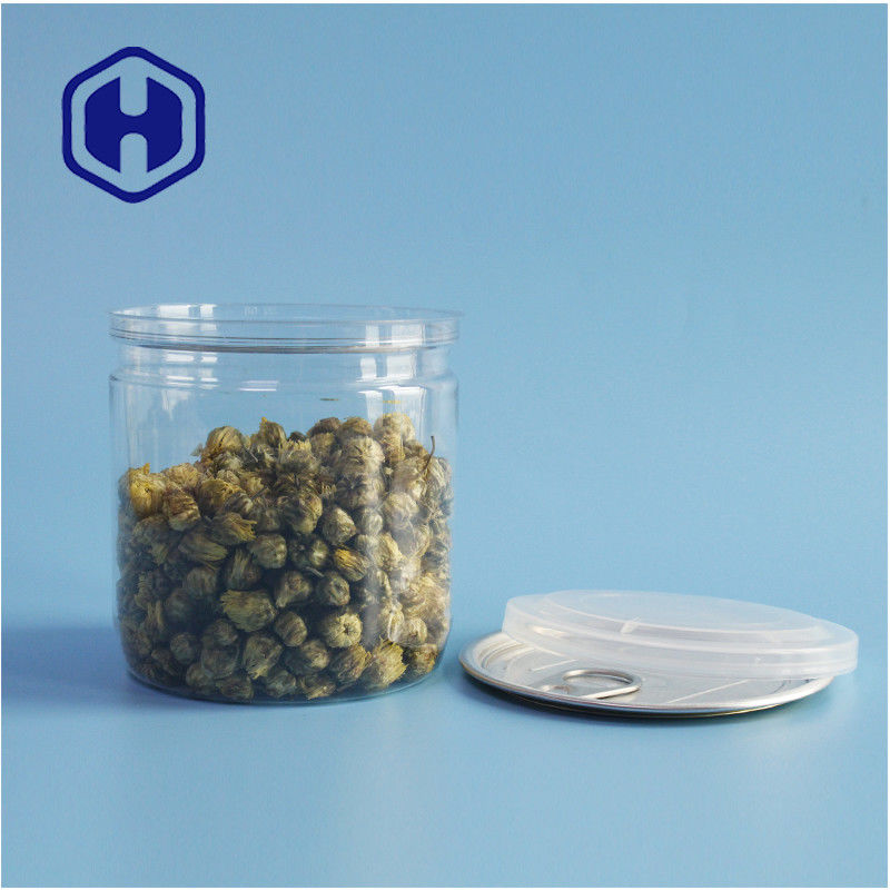 सुपरमार्केट पैकेजिंग आसान खोलने ढक्कन के साथ हवा से अछूता लीक प्रूफ पीईटी प्लास्टिक कुकी डिब्बे