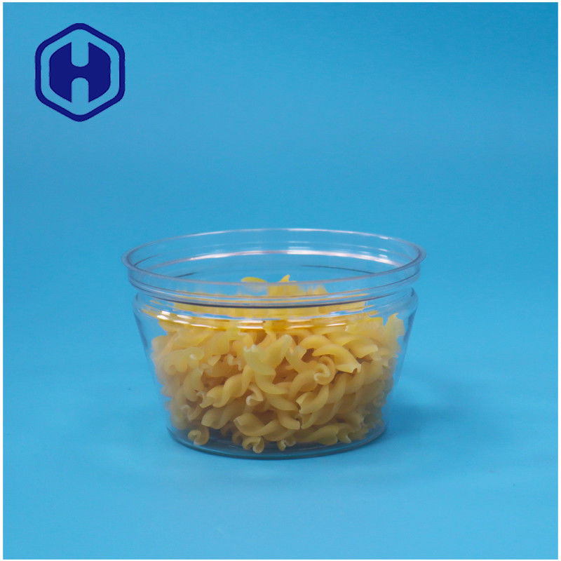 छोटे खाद्य ग्रेड कटोरे का आकार स्टैकेबल आसान खुला समुद्री भोजन मछली पारदर्शी पीईटी प्लास्टिक कैन