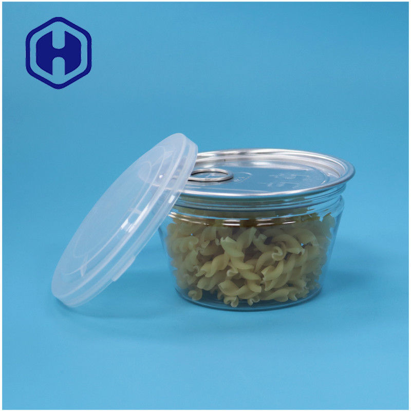 छोटे खाद्य ग्रेड कटोरे का आकार स्टैकेबल आसान खुला समुद्री भोजन मछली पारदर्शी पीईटी प्लास्टिक कैन