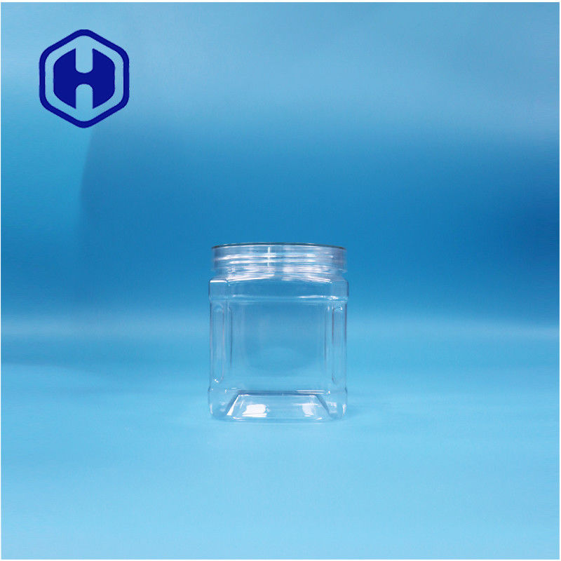 पारदर्शी वर्ग पीईटी प्लास्टिक खाद्य नट्स चीनी कैंडी चबाने का गम कुकीज़ ओट ट्विस्ट जार