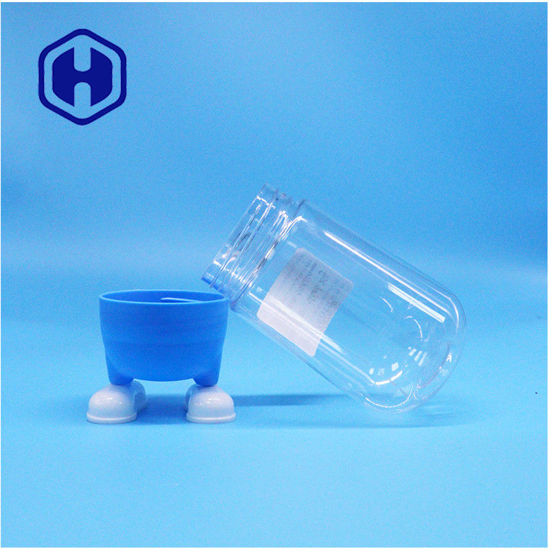 अनोखा आकार प्लास्टिक खाद्य ग्रेड कैंडी चीनी कुकीज़ उपहार स्पष्ट जार फैंसी पेंच ढक्कन